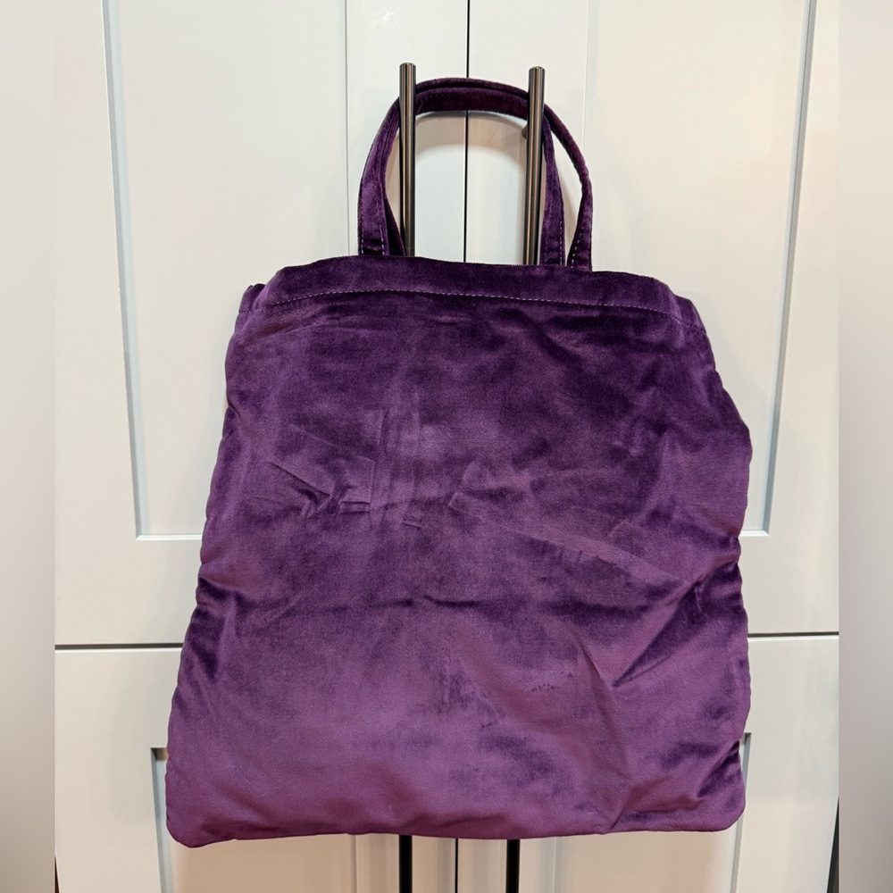 EUC Mark Jacobs purple velvet tote with bowtie front shopping purse bag - Picture 3 of 5